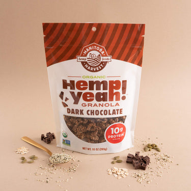 Manitoba Harvest Hemp Yeah! Granola, Dark Chocolate, 10oz, with 10 g of Protein, 3.6 g Omegas, 3 g of Fiber and less than 10 g Sugar Per Serving, Organic, Non-GMO, Packaging May Vary